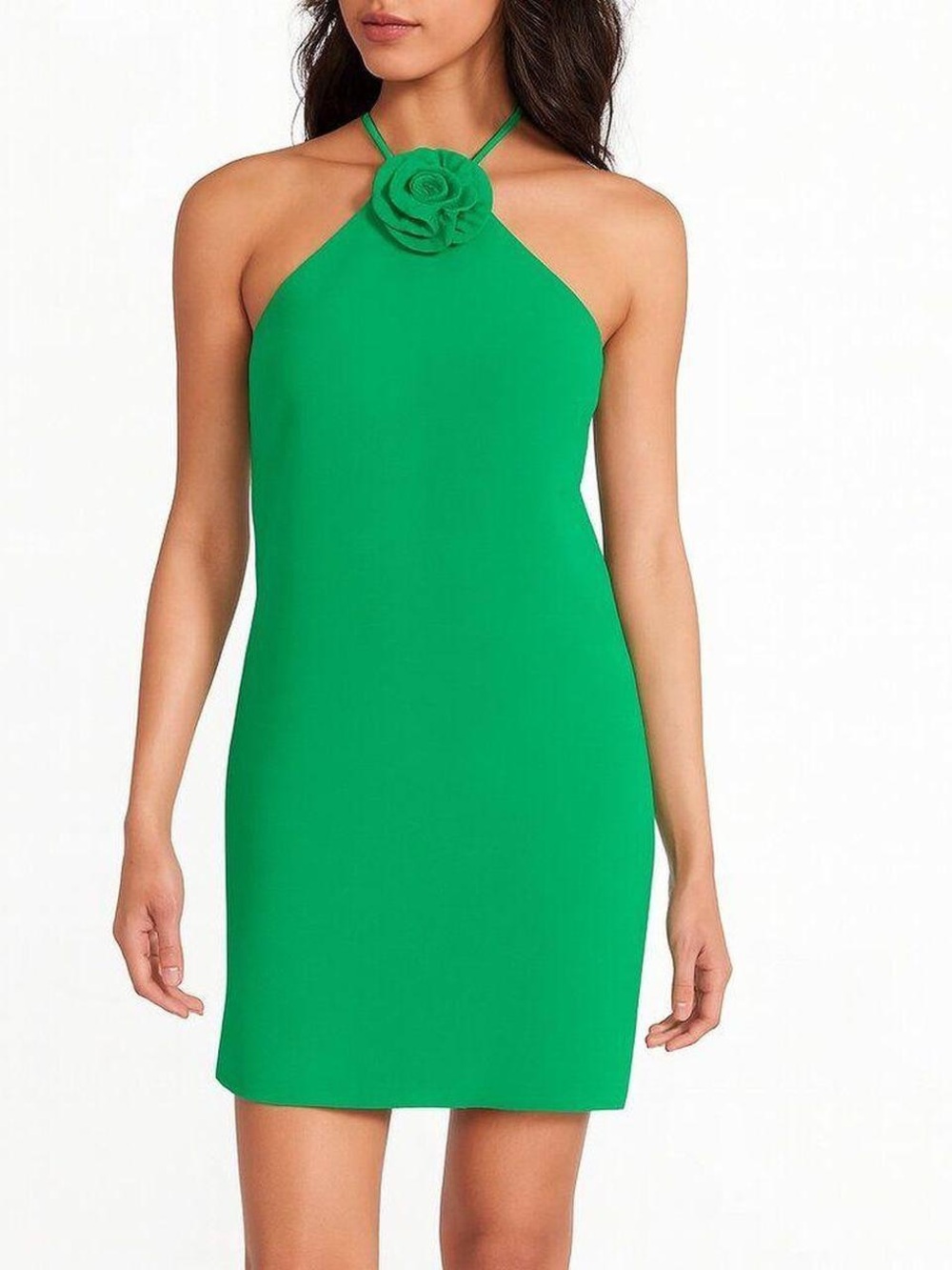 Gianni Bini Emerald Halter Mini with Rosette